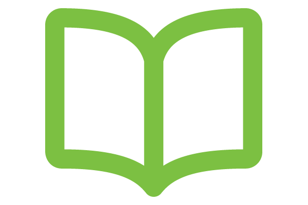 Green icon of book