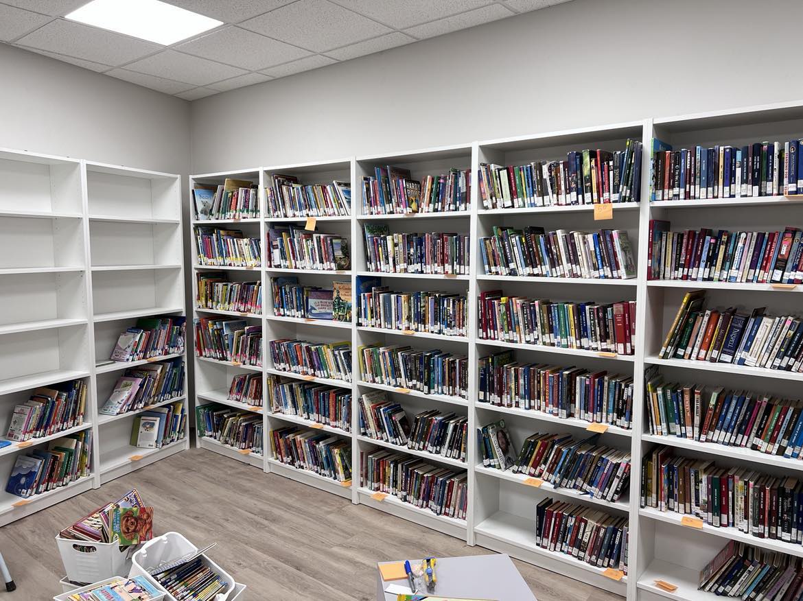 Library shelf full of books