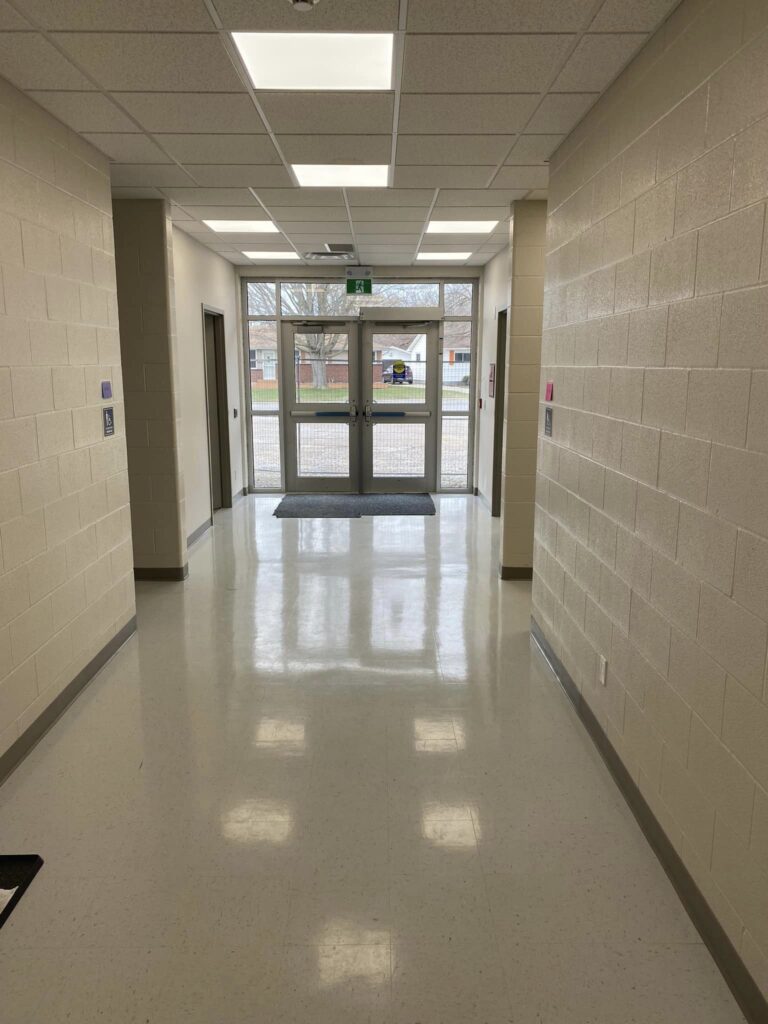 New front entrance hallway of Wallaceburg Christian School
