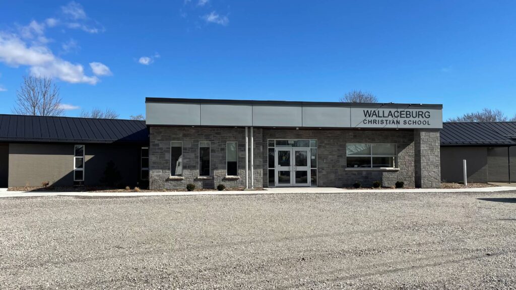 Front entrance for Wallaceburg Christian School
