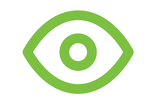 Green icon of eye