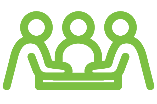 Green icon of people