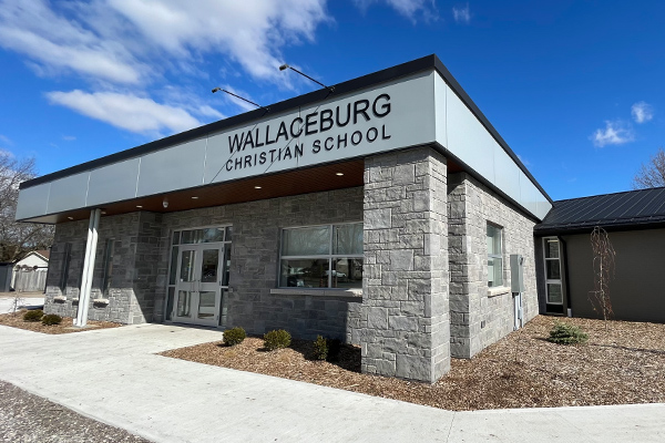Front entrance of Wallaceburg Christian School